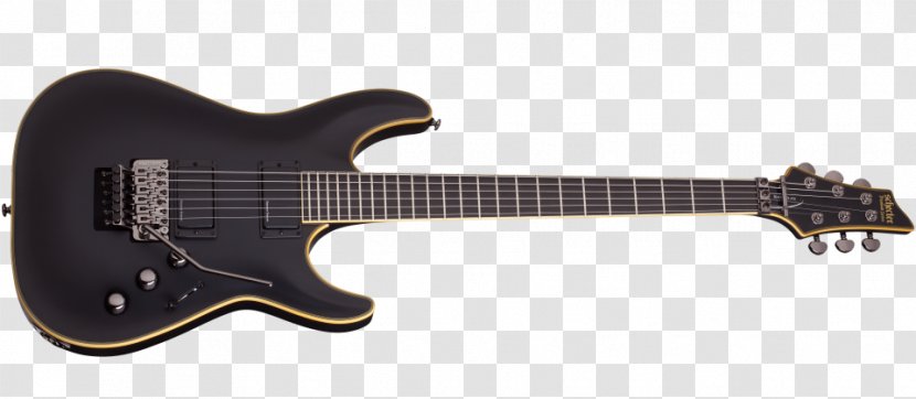 Schecter C-1 Hellraiser FR Guitar Research Electric Floyd Rose - Blackjack - Cat Head Tilt Transparent PNG