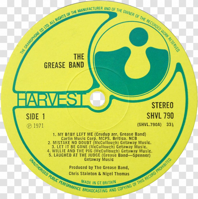 Compact Disc The Grease Band Record Label Yellow - Logo Transparent PNG