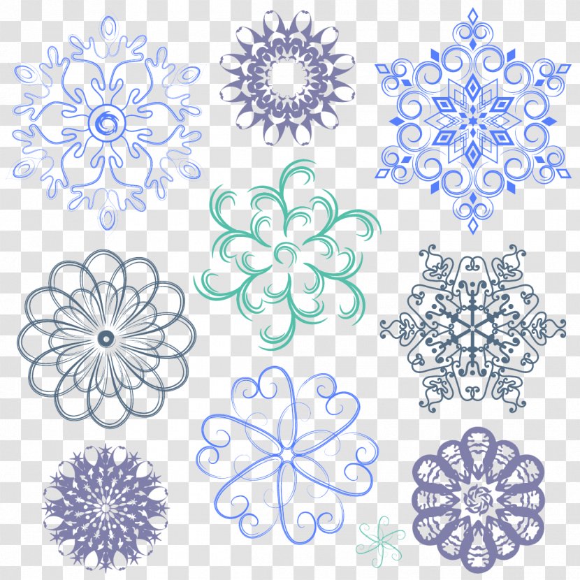 Snowflake Euclidean Vector Stock Photography - Blue - Snowflakes Transparent PNG