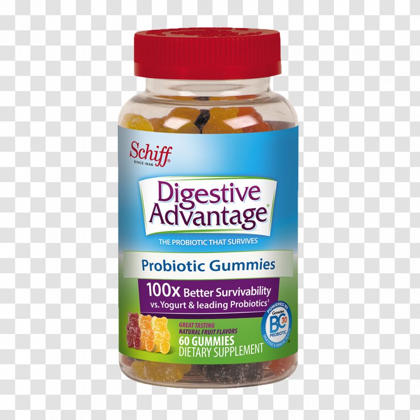 Dietary Supplement Gummy Candy Bear Digestive Advantage Daily Probiotic - Yoghurt - Vitamin Fruit Transparent PNG