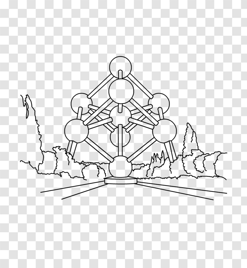 Atomium Wallonia Expo 58 Kleurplaat Drawing - Line Art Transparent PNG