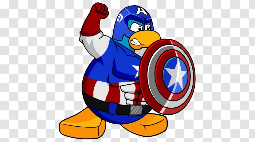Club Penguin Captain America Clip Art - Beak - Superhero Cliparts Transparent PNG