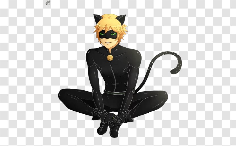 Adrien Agreste Black Cat Kitten Marinette Dupain-Cheng - Cartoon Transparent PNG