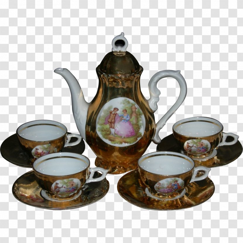 Turkish Tea Coffee Teapot Tableware - Gold - Cup Transparent PNG