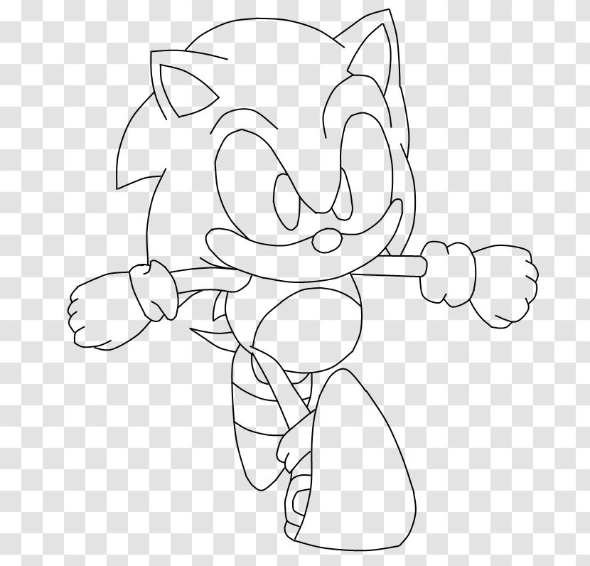 Drawing Line Art Tails Sonic The Hedgehog Sketch - Heart Transparent PNG
