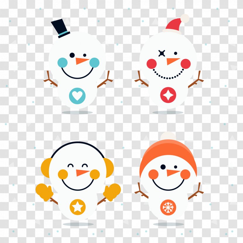 Snowman Christmas Smiley - Vector Transparent PNG