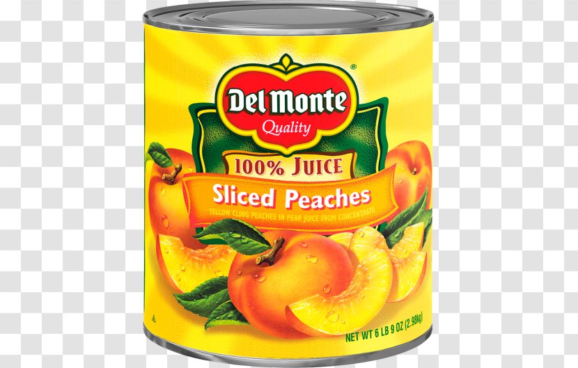 Fruit Cup Del Monte Foods Juice Peach Canning - Tin Can Transparent PNG