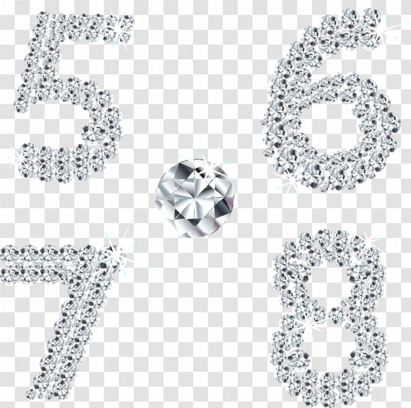Numerical Digit Font - Jewellery - Vector Diamond Transparent PNG