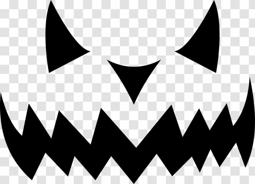 Jack-o'-lantern Pumpkin Halloween Clip Art - Black And White Transparent PNG