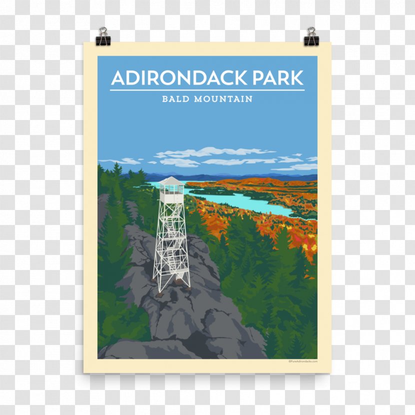 Adirondack Park Bald Mountain Whiteface High Peaks Poster - Text - Attractions Posters Transparent PNG