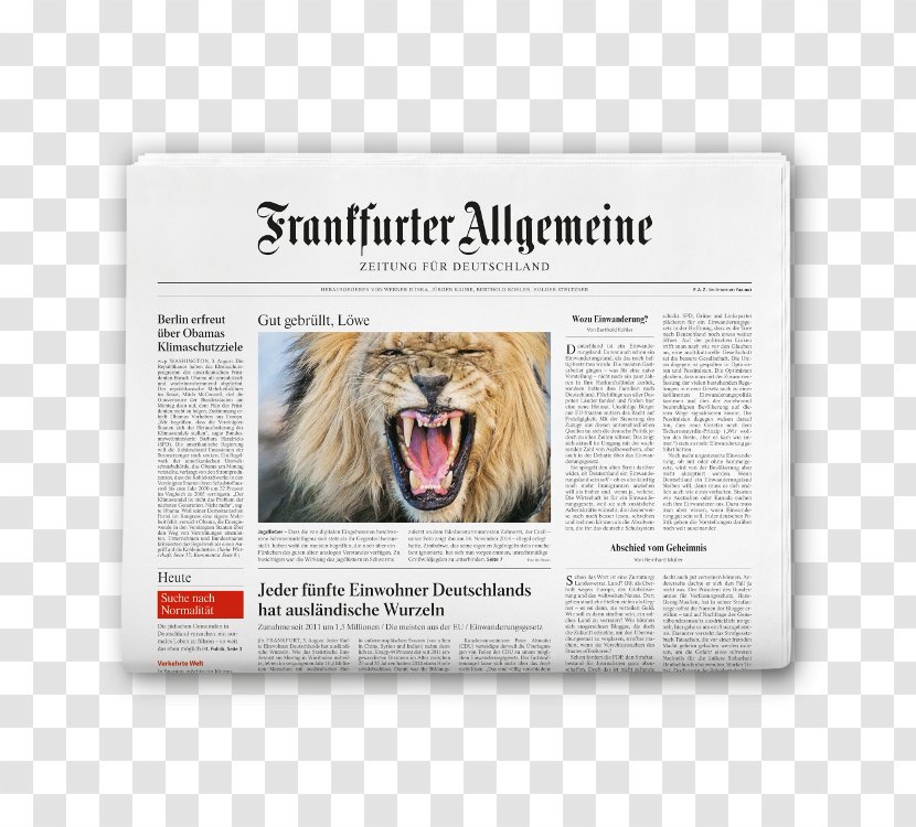 Frankfurter Allgemeine Zeitung Sunday Newspaper Journalism - Daily - In-n-Out Transparent PNG