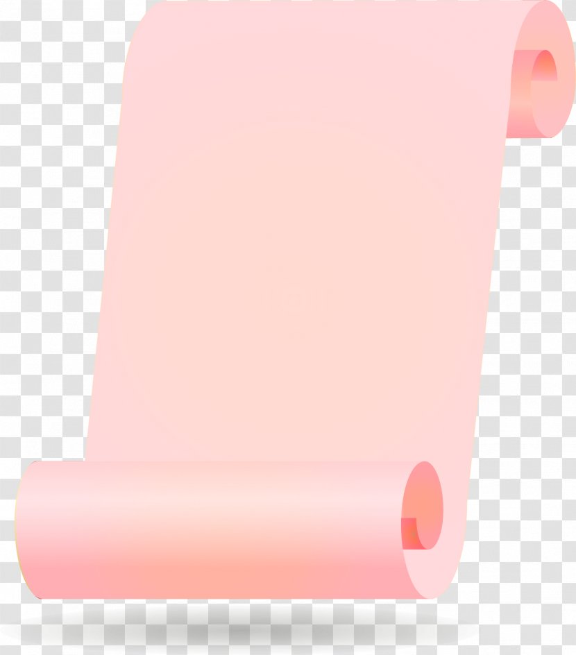 Paper Scroll - Pink - Vector Hand-painted Roll Edge Transparent PNG