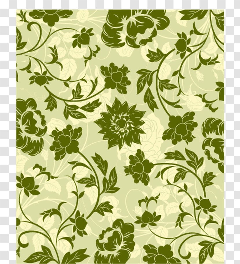 Flower Floral Design Purple Pattern - Green Background Transparent PNG