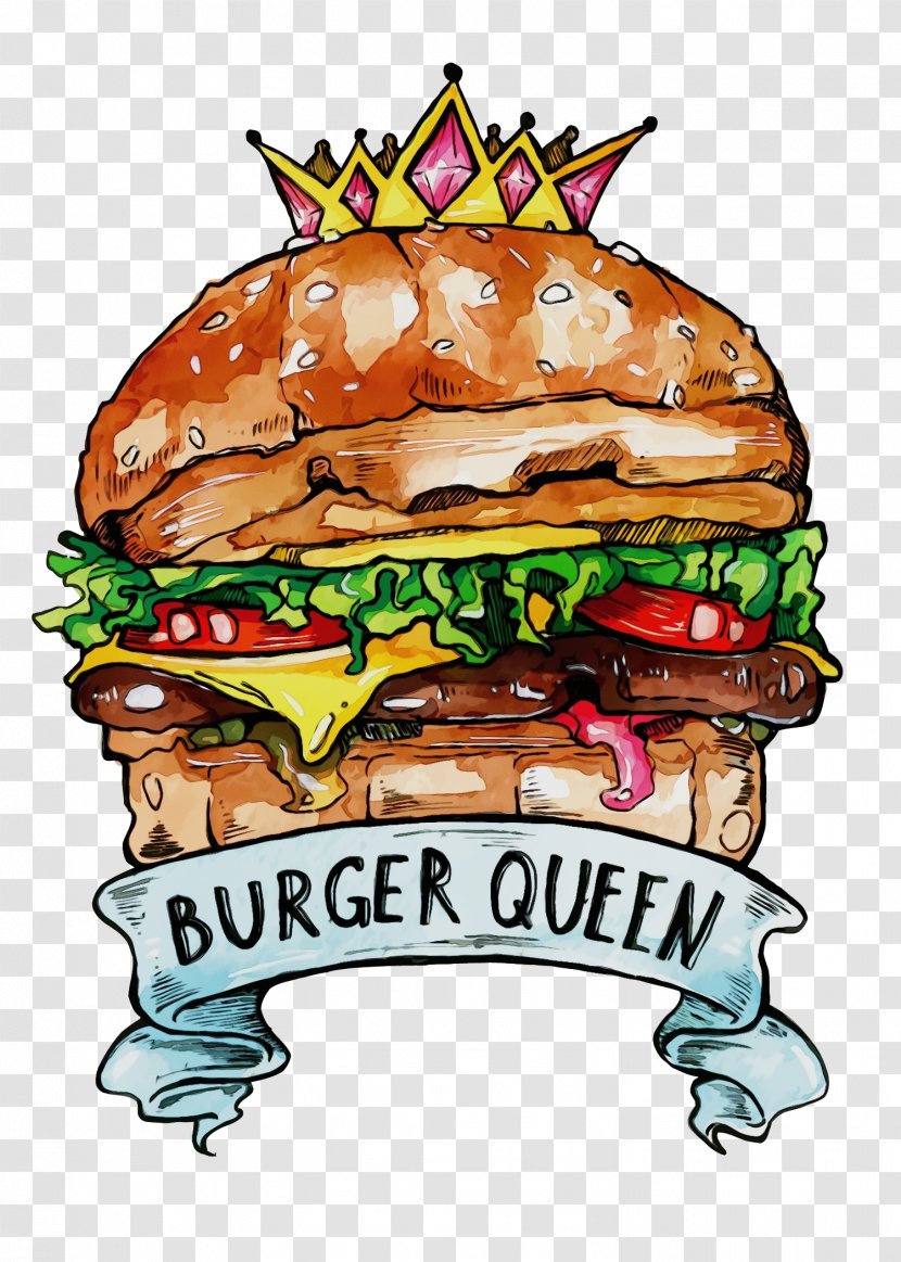 Hamburger - Watercolor - Cartoon Food Transparent PNG