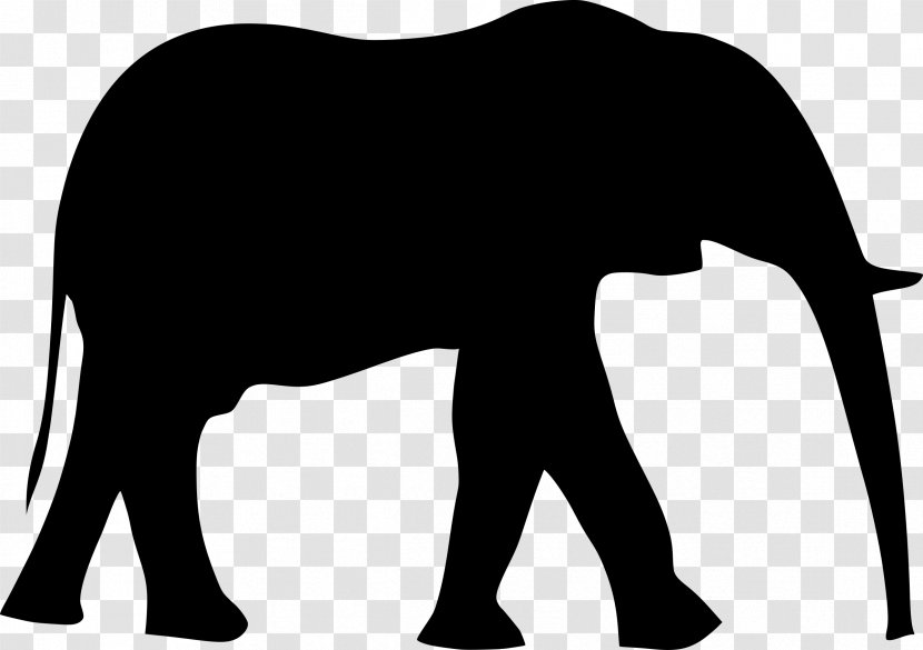 Indian Elephant - Line Art - Silhouette Transparent PNG