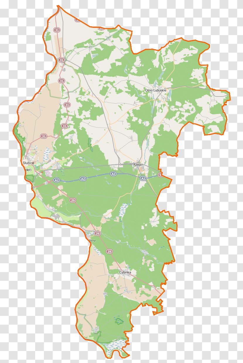 Słubice Gmina Rzepin Cybinka Locator Map - Poland - Location Transparent PNG
