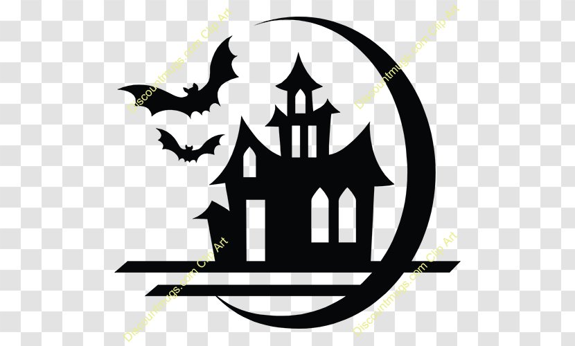 Haunted House Attraction Ghost Halloween - Stencil - Half Moon Boat Transparent PNG