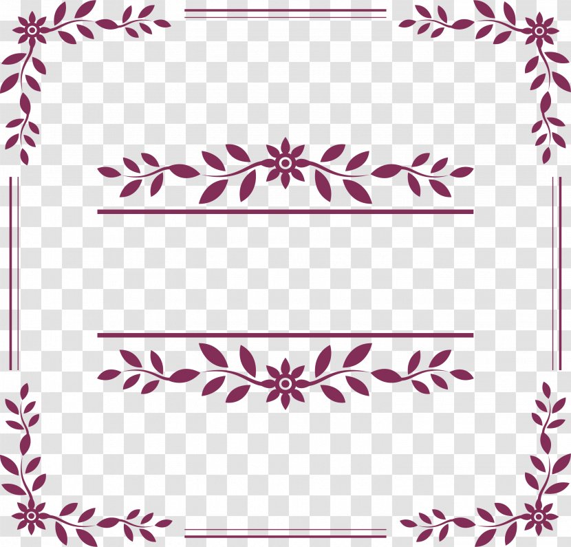 Wedding Invitation Euclidean Vector Flower - Purple Decorative Box Transparent PNG