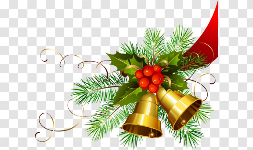 Royal Christmas Message Greeting Card Wish - Floral Design - Bells Transparent PNG