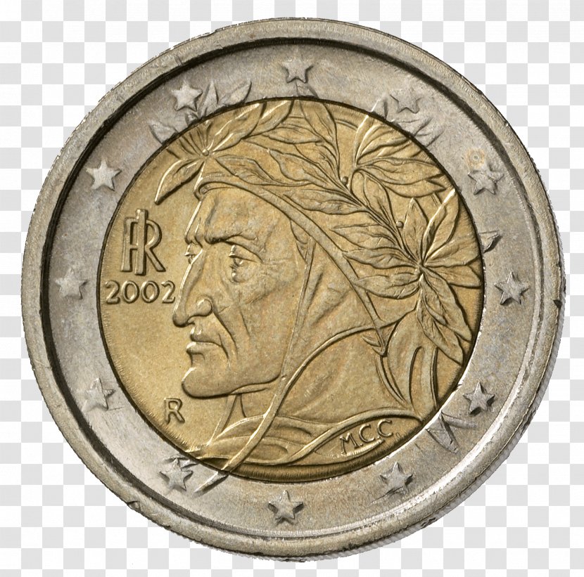 2 Euro Coin Italian Coins Portuguese - 20 Cent Transparent PNG