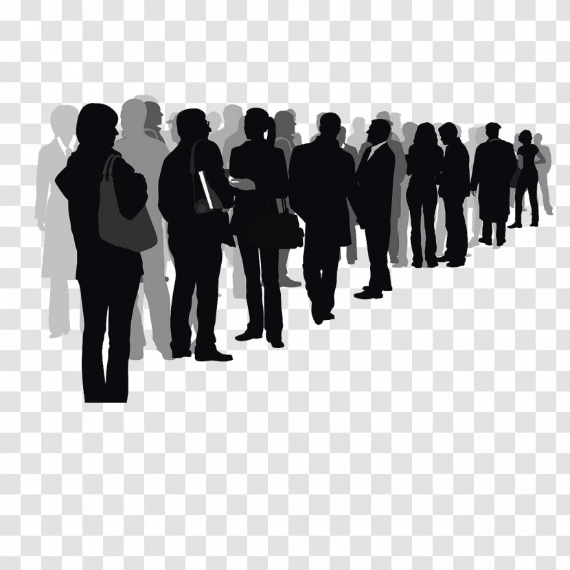 Silhouette Crowd Drawing Illustration - Businessperson - A Sea Of People Flattened Transparent PNG