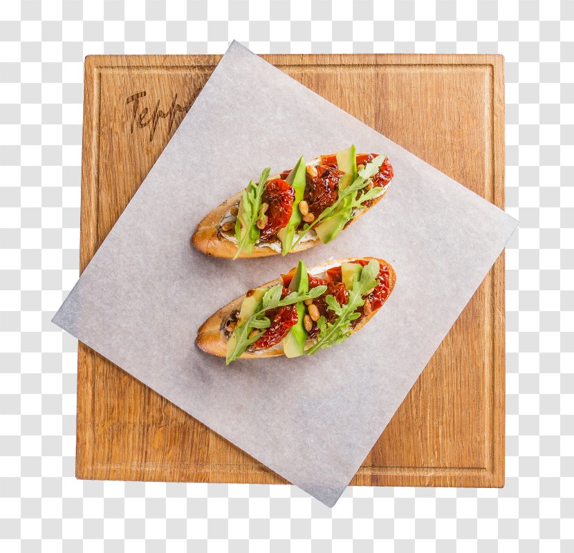 Vegetarian Cuisine Bruschetta Pizza Hors D'oeuvre Cafe - Recipe Transparent PNG