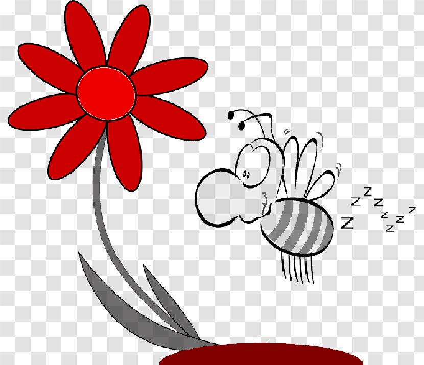 Bee Clip Art Vector Graphics Image - Blume Und Biene - Flower Transparent PNG