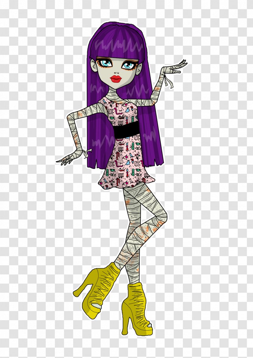 Illustration Cartoon Purple Doll Legendary Creature - Figurine - Monster High Body Transparent PNG