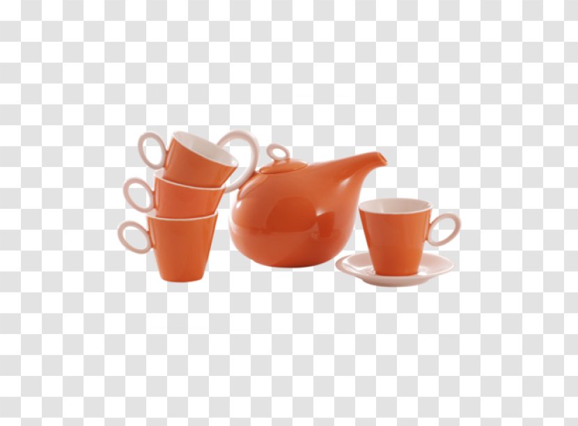 Jug Coffee Cup Saucer Ceramic Mug - Peach Transparent PNG