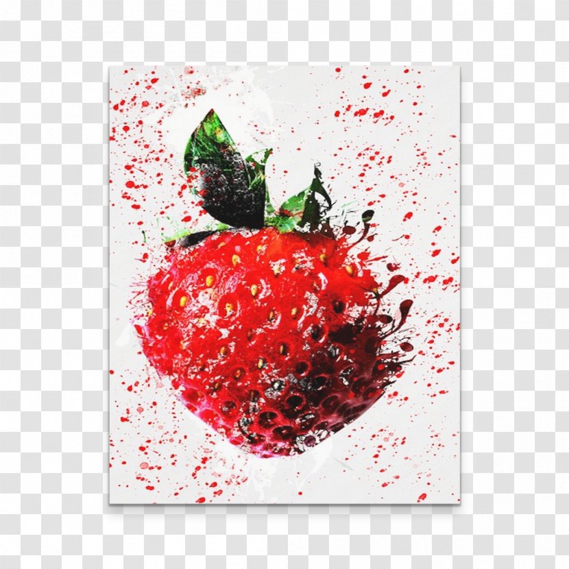 Strawberry Art Painting Fruit Canvas - Christmas Ornament Transparent PNG