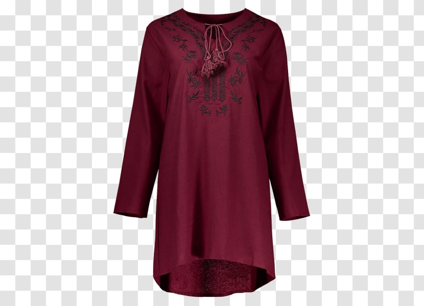 Sweater T-shirt Beslist.nl Sleeve Blouse - Neck - Maroon Wedge Tennis Shoes For Women Transparent PNG