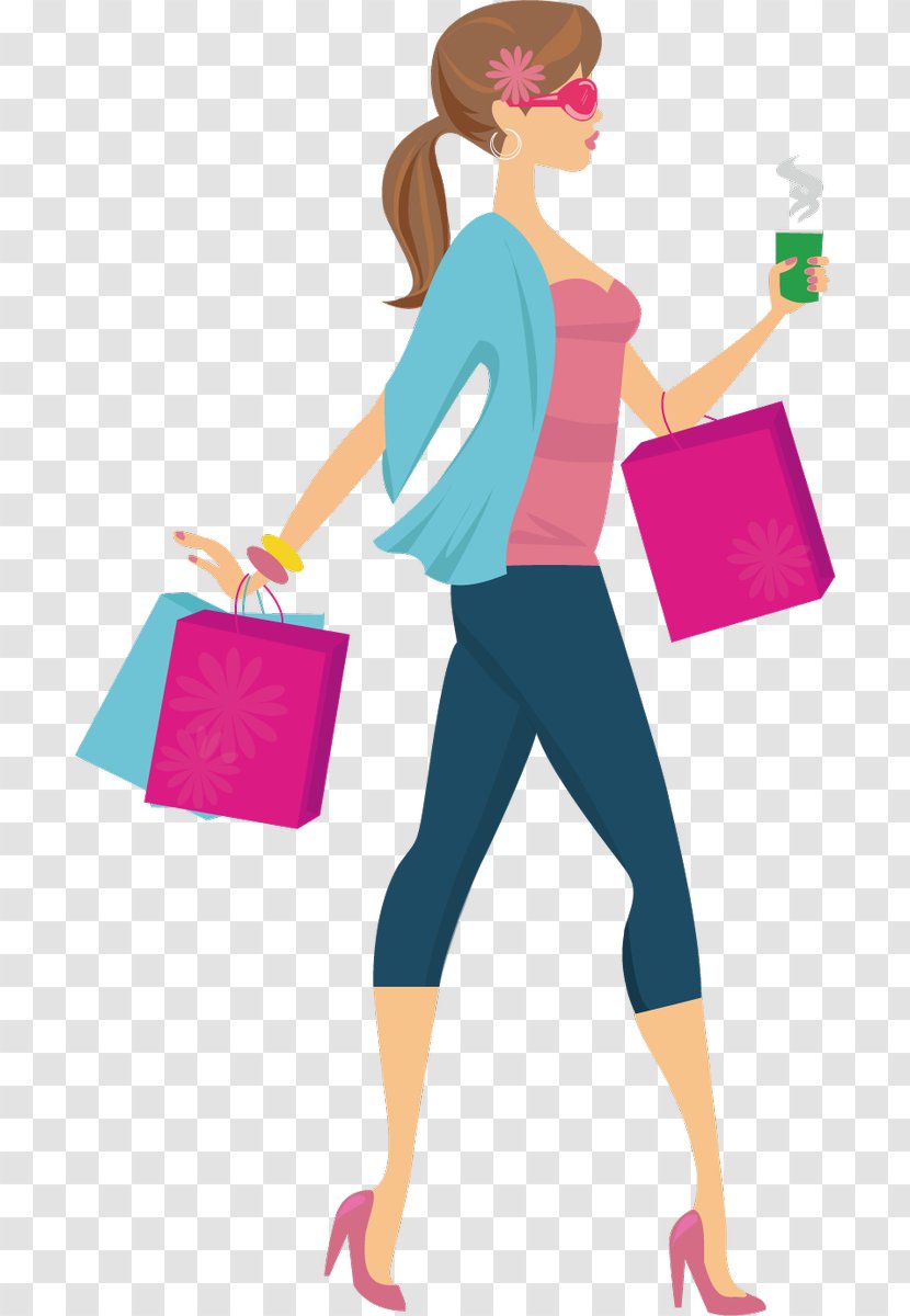 Clip Art Woman Shopping Image - Bag Transparent PNG