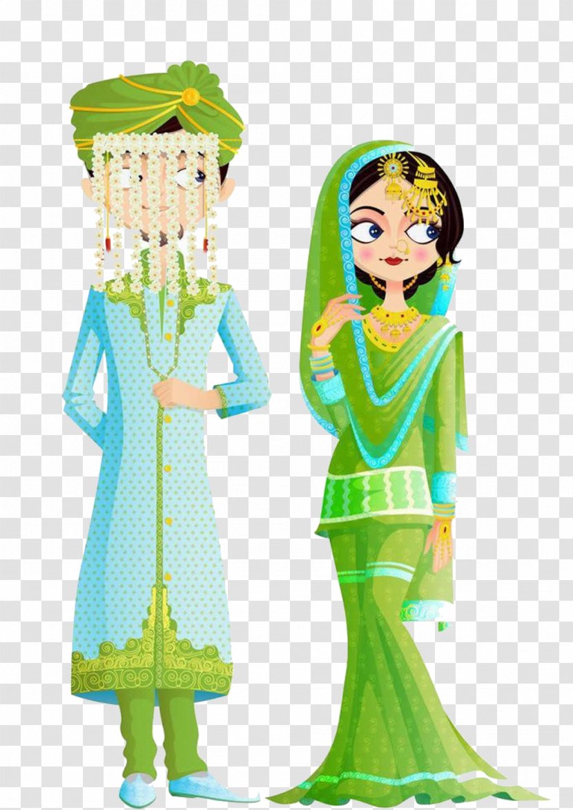 Islamic Marital Practices Wedding Invitation Illustration - Dress - Traditional Indian Transparent PNG
