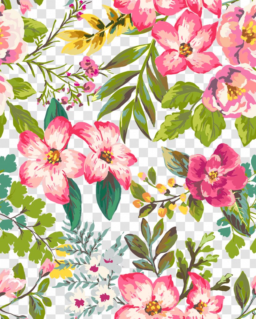 Euclidean Vector Drawing Flower Wallpaper - Element - Beautiful Floral Background Transparent PNG
