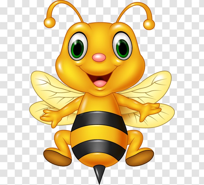 Honey Bee Cartoon - Cute Transparent PNG