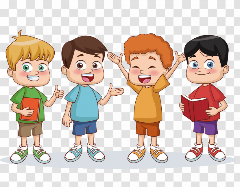 Cartoon Child Sharing Friendship Animation Transparent PNG