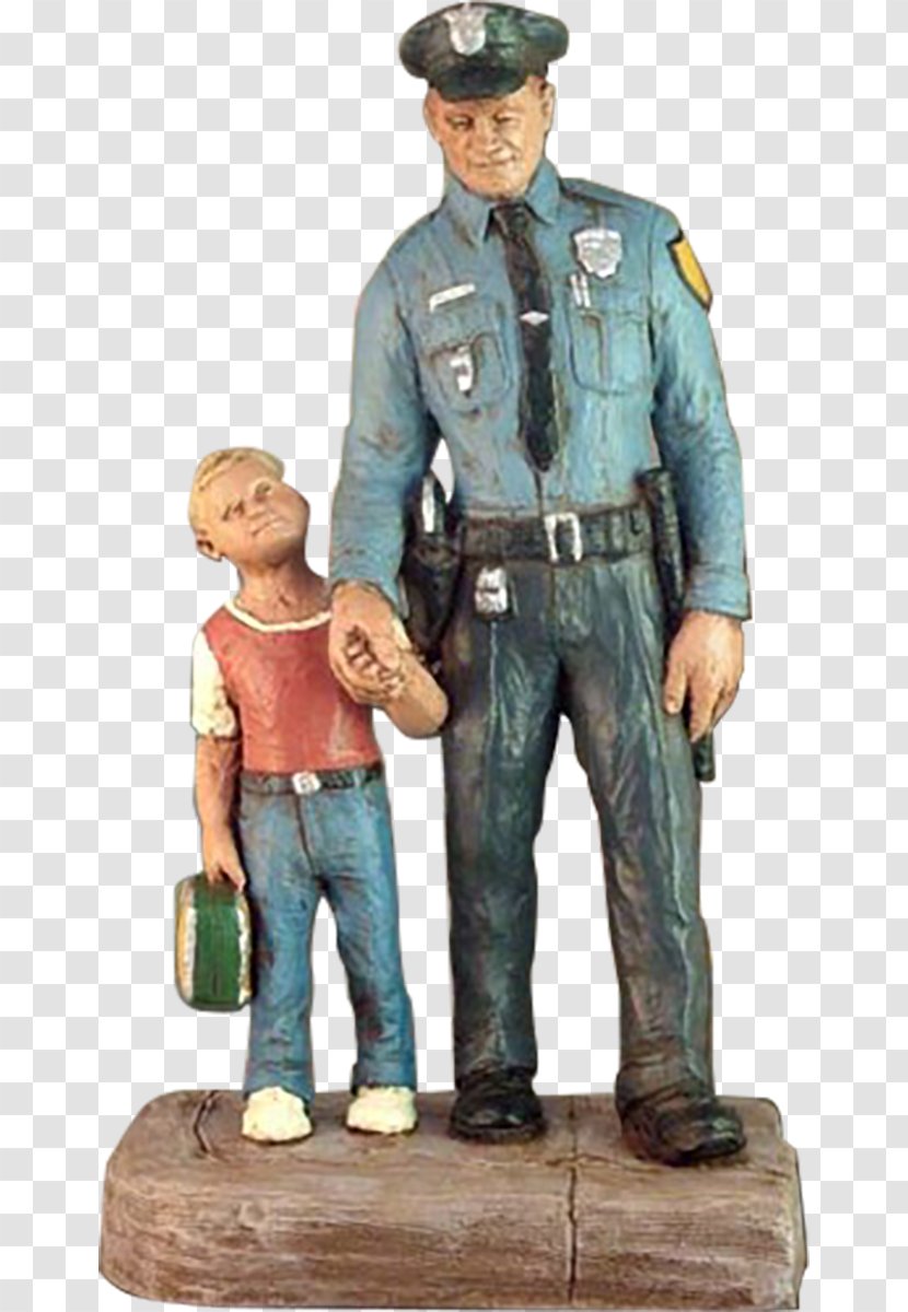Police Officer Figurine Statue - Award - Painted Eagle Transparent PNG