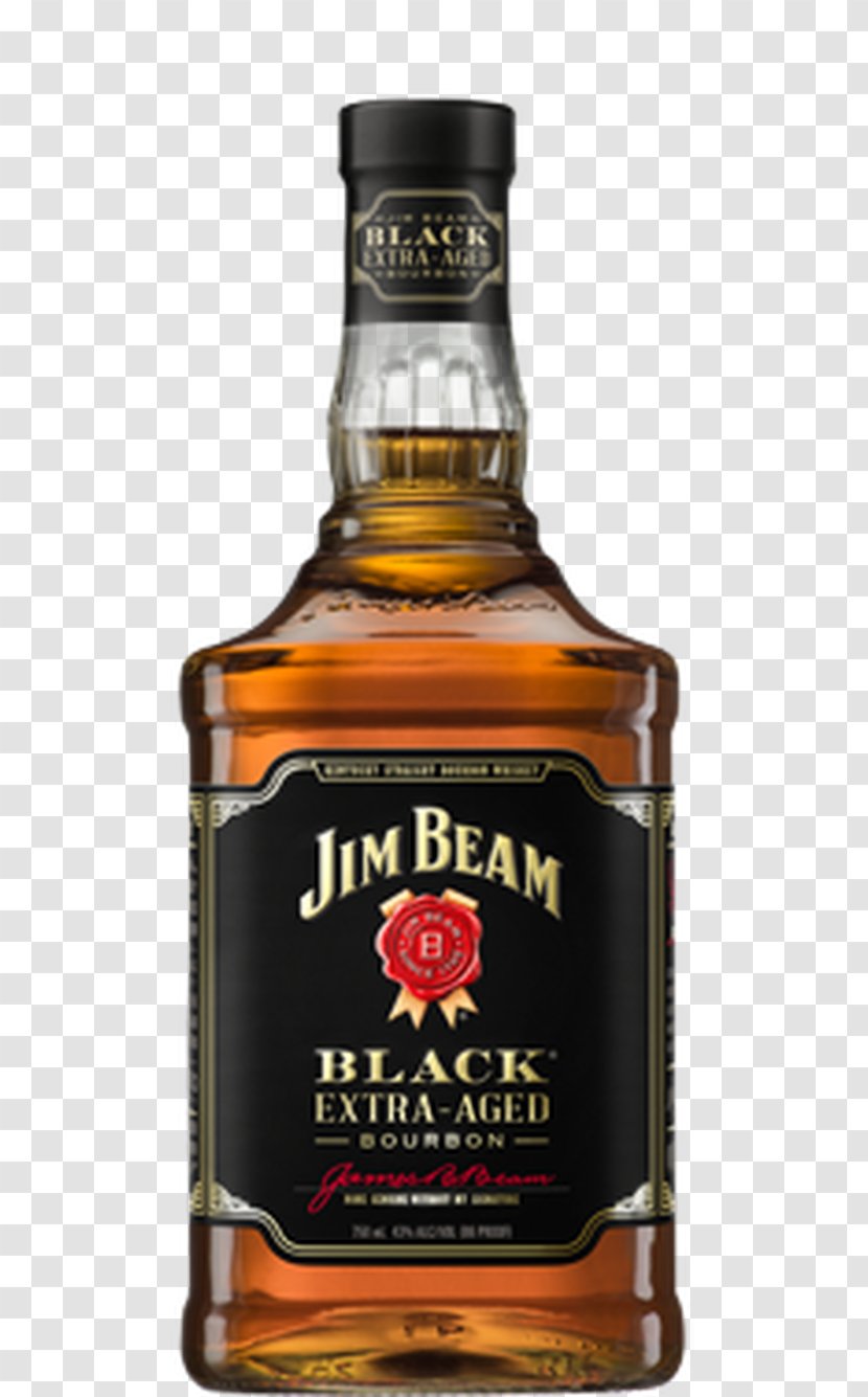 Bourbon Whiskey American Jim Beam Black Label Distilled Beverage - Alcoholic - Larger Than Barrel Transparent PNG