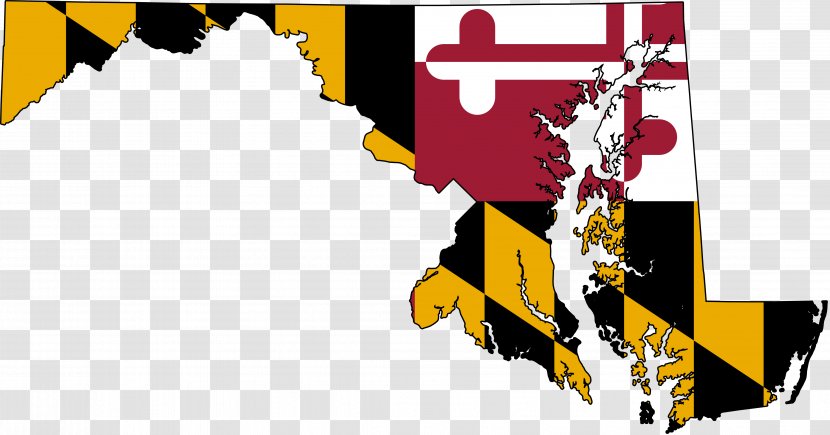 Flag Of Maryland State Clip Art - Map - Cliparts Transparent PNG