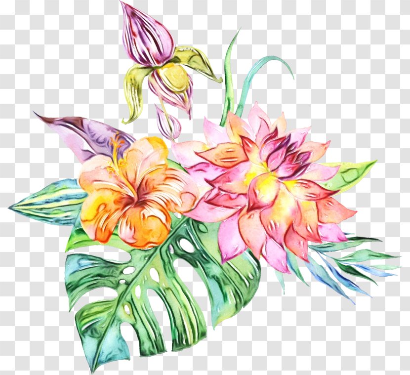 Watercolor Floral Background - Okinawa Marriott Resort Spa - Cattleya Iris Transparent PNG