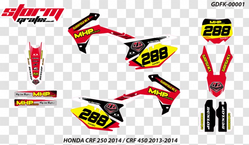 Honda Motor Company CRF450R CRF Series Graphic Kit CRF250L - Motocross - Car Transparent PNG