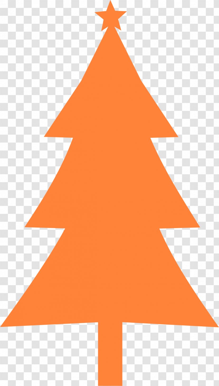 Christmas Tree Silhouette Clip Art - Orange Transparent PNG
