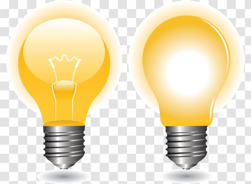 Incandescent Light Bulb Euclidean Vector LED Lamp - Yellow Transparent PNG
