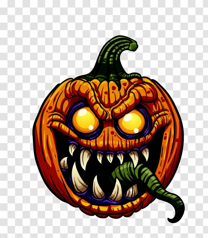 Pumpkin Jack-o-lantern Illustration - Stock Photography - Monster Transparent PNG