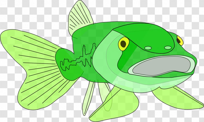 Largemouth Bass Fish Clip Art - Green Transparent PNG