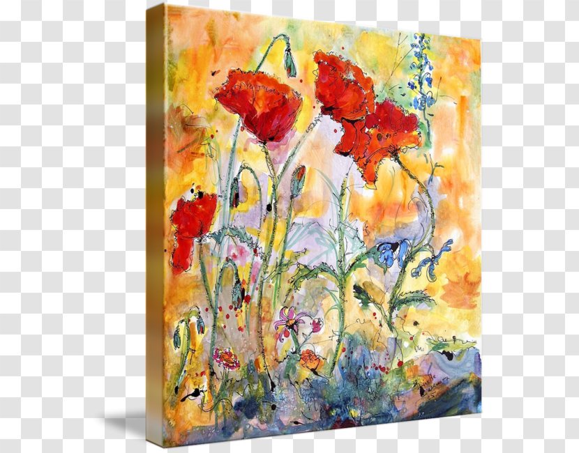Watercolor Painting Art Poppy Still Life - Flowering Plant - Ink Transparent PNG
