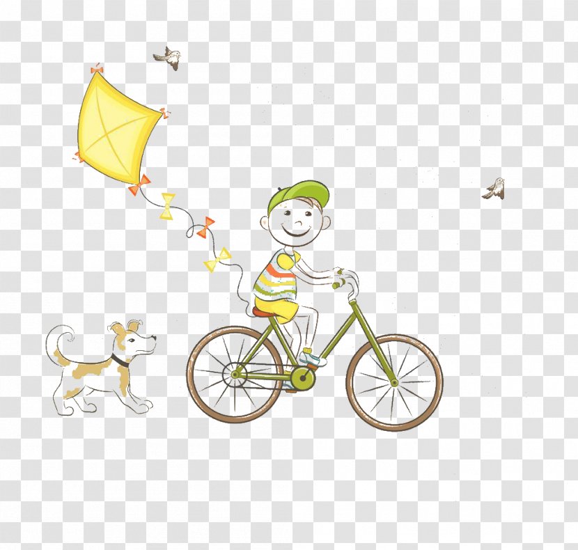 Child Cartoon - Fictional Character - Fly A Kite Transparent PNG