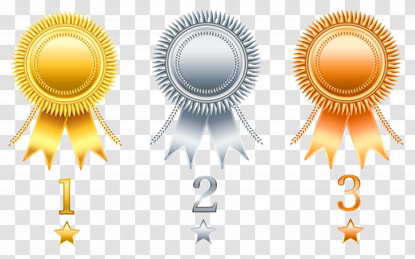 Apps For Development Competition Ribbon Rosette Clip Art - Medal - Gold Silver Copper Transparent Prizes Set Transparent PNG