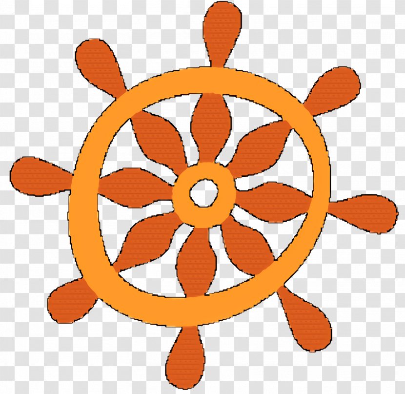 Ship Steering Wheel Background - Symmetry Orange Transparent PNG