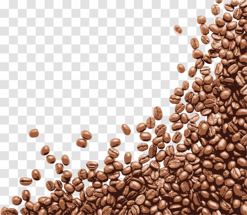 Coffee Bean Cappuccino Cafe - Hand Painted Brown Beans Transparent PNG